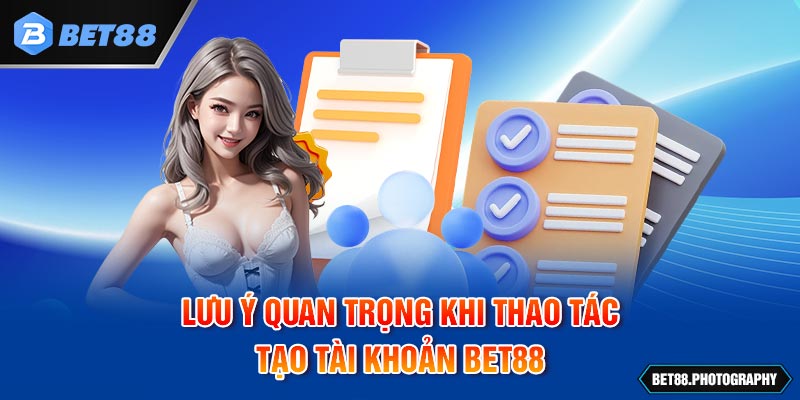 Lưu ý quan trọng khi thao tác tạo tài khoản BET88 